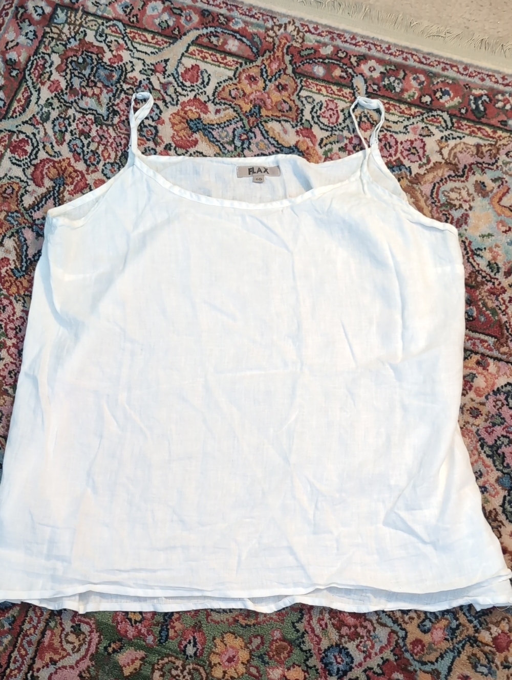 FLAX White Linen Spaghetti Strap Women's Tank Top